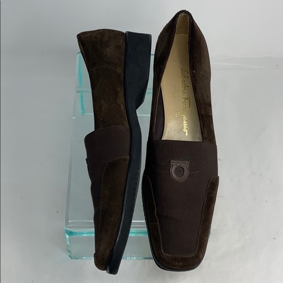 Salvatore Ferragamo Sz 10AAA Brown Suede Loafers - Picture 3 of 8